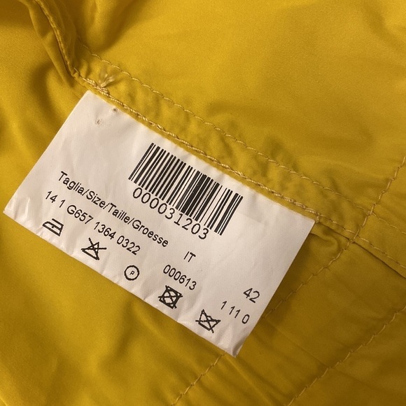 Piazza Sempione yellow classic rain jacket nautical Made in Italy size 42 - Picture 6 of 7